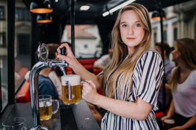 Adults-only Prague Beer Bus Tour - The route: Old Town Square, Parizská, and the bridge to Mala Strana