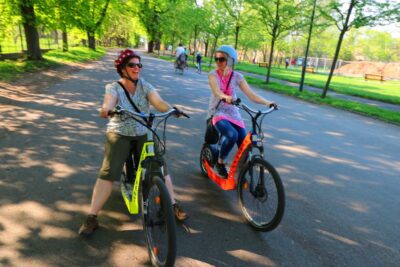 Prague: E-Bike/E-Scooter Viewpoint Tour - Getting set up: induction, helmets, ponchos, and that first confident ride