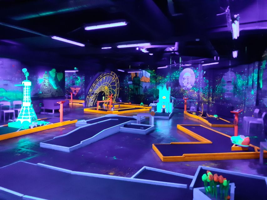 Prague: Glow Golf Mini Golf Game by UV Light - UV Gear, Music, and the Fun Pause Option