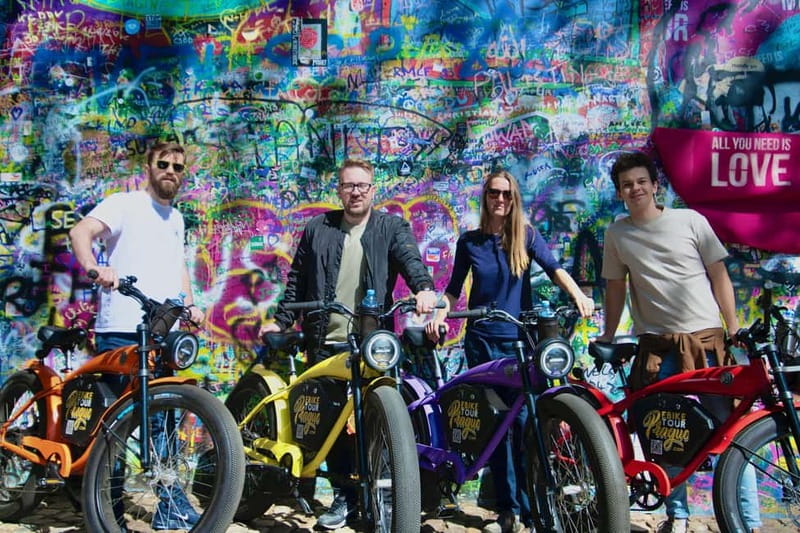 Prague: Grand City Tour on Fat e-Bike - John Lennon Wall Break: Markers, Free Time, and a Human Moment